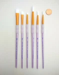 Royal Crafters Choice White Taklon Artist 6PC. Brush Set - 3 Rounds/ Shaders. Fixed Price $7.99.