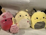 Squishmallows, 11 Sunny, Queen Bee, Pama Strawberry& Bernice/victroria. Fixed Price $32.00.