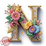 Tontut Diamond Painting Kit Letter Flower 5D. Fixed Price $25.99.