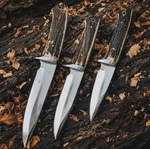 Handmade Bob Loveless Style Hunting Knife Set Stag Handle Fixed Blade Knives. Fixed Price $179.00.