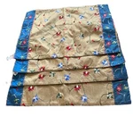 Pier One. 4 Applique Embroidery Pansy Tri Color Table Placemats. 13" X 19".. Fixed Price $27.99.