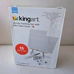 New Kingart Acrylic Painting 15 Piece Set Mini Easel 6 Paints 3 Brushes. Fixed Price $21.99.