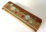 Vintage Hand Painted Wooden Box W/lid Strawberries & Daisies 8" 2.75". Fixed Price $12.88.
