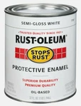 Rust-oleum Semi-gloss White 1 Qt Stops Protective Enamel Oil-based 7797-502. Fixed Price $26.59.