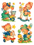 Vintage Image Shabby Nursery Bunny Bunnies Bear Animals Waterslide Decals AN638. Fixed Price $13.99.
