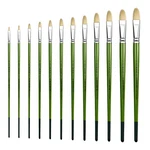 XDT#515 Filbert Art Brush Set Hog Bristle X-long Handle Acrylic Oil Watercolor. Fixed Price $9.99.