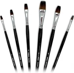 Magic Touches Artist Oil Paint Brush Set 6 Sizes Natural Sable Flat Tip Absorp. Fixed Price $42.42.