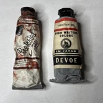 2 Vintage Oil Paints Grumbacher Pre Tested Mars Red & Devoe Venetian 1960S. Fixed Price $9.99.