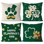 Patricks Day Pillow Covers 18X18 Inch Set Of 4 Funny Dog Paws Throw 18"X18". Fixed Price $22.47.
