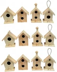 Creative Hobbies 12 Pack Of Wooden Bird Houses To Paint, Diy Design Your Own. Fixed Price $34.99.