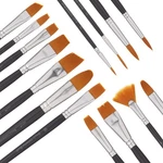 15 Pcs Golden Taklon Brush Set With Violet Short Wooden Handles For Acrylic. Fixed Price $20.38.