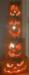 Provo Craft 4 Wooden Stacked Pumpkins J.o.l Mesh Face Metal Leaves Lighted Rare. Fixed Price $79.99.