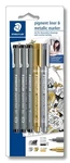 Creative Set 3 Fine Liner Pigment Black 2 Metallic Marker Johanna Basfo.... Fixed Price $29.31.