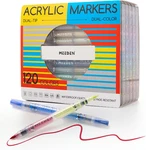 Meeden Acrylic Paint Markers Dual Tip: 120 COLORS/60 Pcs Brush. Fixed Price $74.79.