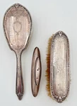 Alvin Sterling Silver 3-PC Dresser/vanity Set Hair/hand Brushes & Nail Buffer. Fixed Price $350.00.