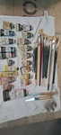 Professional Artist Oil Paint Lot-grumbacher & Robert Simmons Hog Hair Brushes. Fixed Price $100.00.