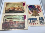 Vintage Meyercord Patriotic, Steam Train, & Sailing Ship Decal Assortment -new. Fixed Price $25.00.