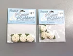 Darice Roses Ribbons - 3/4" Carnation Ivory Pcs Pack Lot Of 2 Pks. Fixed Price $16.98.