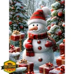 Domrom Diamond Art Kit Snowman 12X16, Full Drill Gem Painting. Fixed Price $20.00.