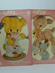 3 Vtg 60'S Anthropomorphic Bears & Lamb Cuties Decals Meyercord Fuzzy Wall Decor. Fixed Price $24.99.