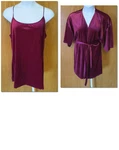 Vintage California Dynasty 2 Piece Set Velour Robe + Nightie Ladies Wine Maroon. Fixed Price $16.70.