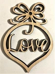 Ready To Paint Wood Shape - #011 Love Ornament Free Shipping. Fixed Price $8.25.