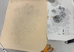 Artex Stamped On Velveteen Fabric Paint Project Floral Picture 16" 20" New. Fixed Price $8.00.