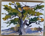 Lisa Flynn Santa Fe Artist Oil Painting On Canvas Framed 2020 5.25" X 6.75". Fixed Price $60.00.