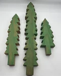 Handmade Rustic Cutout Pine Christmas Tree Figurine Lodge Wood Cabin Folk Art. Fixed Price $24.00.