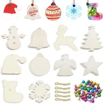 50PCS Unfinished Wooden Christmas Ornaments, 10 Styles Craft .... Fixed Price $14.12.