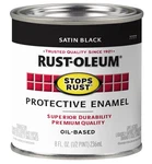 Rust-oleum Protective Enamel Paint 8OZ Satin Black Indoor + Outdoor. Fixed Price $13.99.