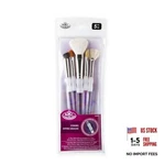 Soft Grip 5PC Assorted Hair Texture Paint Brush Set, Includes - Deerfoot,. Fixed Price $19.58.