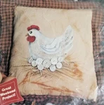 Homespun Tole 'n Accents Bernat Nesting Hen Pillow Craft Kit. Fixed Price $9.99.