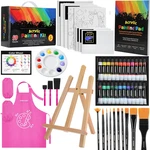 59PCS Acrylic Set Art Supplies Kit With 24 Non-toxic Paints, Easel, Brus. Fixed Price $69.89.