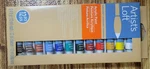 Artist Bundle 12PC Acrylic Paint, 5PC Brushes, Drawing Pad. Fixed Price $24.95.