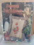 Vtg Bernat Homespun Tole N' Accent Pillow Kit Strawberry Fields Decor. Fixed Price $14.95.