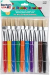 Creative Arts Flat Tip Paint Brushes, Short Stubby Plastic Handle With Hog Brist. Fixed Price $24.34.