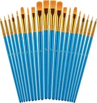 20-PIECE Artist Paint Brush Set For Acrylic, Watercolor, Gouache, Craft & Hobby. Fixed Price $12.99.