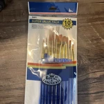 Royal & Langnickel Gold Taklon Acrylic Brush Value 10 Pack Set Scraper Handle. Fixed Price $9.79.