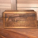 Vintage Laser Craft Carved Walnut Wood Letter Holder Pelican Harbor Made Usa. Fixed Price $18.99.