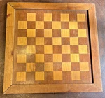 Antique Wooden Inlaid Chess Board Checker Nine Men's Morris 1.5" Square. Fixed Price $375.00.