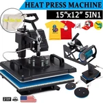 5 1 Heat Press Machine Digital Transfer Sublimation Shirt Hat Plate Cap Mug. Fixed Price $142.90.
