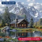 Shicernhj Diamond Art Kits For Adults,mountain Scene Cabin Painting. Fixed Price $10.83.