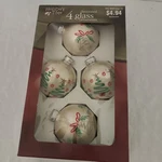 Rauch Holiday Time Glass Ornaments Retro Tree & Bells Christmas Set Of 4 Boxed. Fixed Price $12.99.