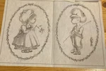 Vintage Tri Chem Picture To Paint Liquid Embrodiery - Boy And Girl 8236 13 X9. Fixed Price $19.99.