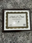 Nudell 18811M 10.5 In. X 13 Award-a-plaque Document Holder Walnut New. Fixed Price $19.00.