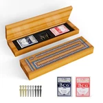 Wooden Cribbage Board Game Set 15 X 2 Inches, Walnut Color. Fixed Price $29.76.