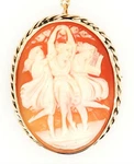 Helmet Shell Cameo & 9CT Yellow Gold Brooch Vintage Twisted Wire Surround. Fixed Price $426.78.