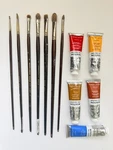 Winsor & Newton Monarch Brush Set 7PC Winton Oil Paint 5 Tubes 37ML Bundle. Fixed Price $29.00.