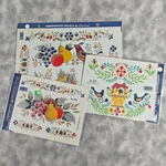 Vintage Decorcal Handpainted Folk Art Decals Lot Of 3 Floral Nature Designs. Fixed Price $34.19.